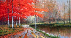 El Camino by Miguel Peidro - Original Painting on Stretched Canvas sized 36x20 inches. Available from Whitewall Galleries